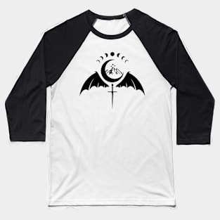 Crescent Wings and Mountains Baseball T-Shirt